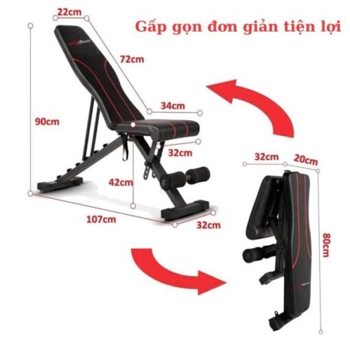 Ghế tập tạ đa năng gấp gọn HT8006 - Hình ảnh 7