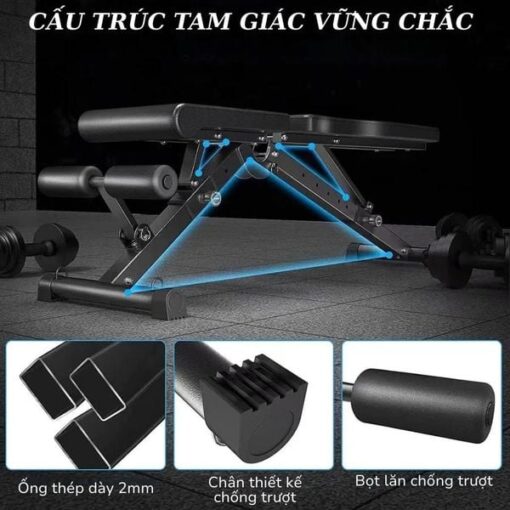Ghế tập tạ đa năng gấp gọn HT8006 - Hình ảnh 3